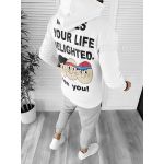 Hanorac barbati alb slim fit cu imprimeu pe spate K054 i15-2