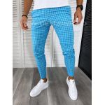 Pantaloni barbati casual regular fit albastri in carouri B1589 E 22-4 ~