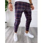 Pantaloni barbati casual regular fit in carouri B1822 13-5 E ~