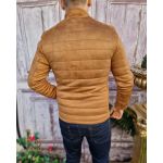 Geaca de iarna barbateasca, maro, slim-fit - GC639