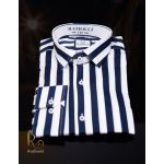 Camasa de barbati in dungi late, bleumarin, croiala Slim-Fit- CR20