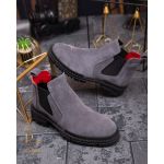 Ghete de barbati, gri din piele intoarsa 100% naturala - GH71