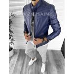 Geaca barbati bleumarin piele ecologica B2803