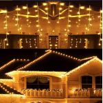 Instalatie 10 X 0.6m ALB CALD 240 LED tip TURTURI interconectabil EXTERIOR