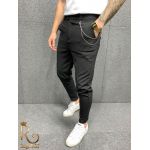 Pantaloni Casual de bărbați, Negri, Slim Fit, Conici cu lanț - PNT103