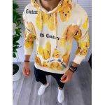 Hanorac barbati bej cu imprimeu slim fit K448 85-1 E 121-3