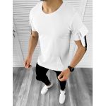 Tricou barbati alb slim fit B9346 K5
