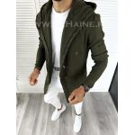 Cardigan barbati kaki cu gluga slim fit ZR T3559 U3-3