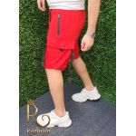 Pantaloni scurti rosii de trening slim fit barbatesti - PSC8