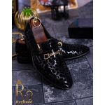 Pantofi de bărbați / LOAFERS, lăcuiți cu piele întoarsă - P1224