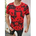 Tricou barbati slim fit ROSU PANDA - TR131