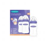 Pachet biberoane, Lansinoh, 2 buc, Cu tetine cu flux mediu, Din silicon, Fara BPA, 240 ml, 3 luni+, Violet