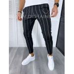 Pantaloni barbati casual regular fit negri in dungi B1301 E 2-3/ 154-2