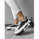 Adidasi dama casual cu talpa inalta negri CL2408 A40-2