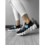 Adidasi dama casual din panza negri cu talpa alba h25