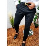 Pantalon elegant, de barbati, Slim Fit, Negru - PN20