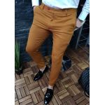 Pantaloni eleganti, Slim Fit, maro caramiziu - PN143