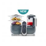 Robot, Babymoov, Nutribaby A001124, Multifunctional, 5 in 1, Sterilizare cu aburi, Incalzitor de biberoane, Blender, Industrial grey