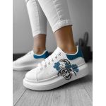 Adidasi dama casual albi cu albastru FCL05