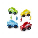 Melissa & Doug - Set masinute de curse din lemn Melissa and Doug