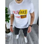 Tricou barbati alb slim fit B3655 O2-3.1