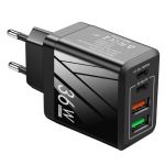 Adaptor Alimentare NEGRU 2 USB + 2 USB C 36W Incarcator Rapid si Cablu Type C