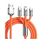 Cablu de incarcare rapida 3 in 1 S219 Portocaliu 120 W