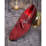 Pantofi Loafers, barbatesti, bordeaux, piele naturala- P1764