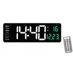 Ceas Digital de Perete RD AL6626 afisaj VERDE Functie de Termometru Calendar Temporizator Alarma Dubla