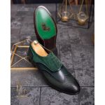 Pantofi de barbati, piele naturala, verzi in 3 nuante - P1779
