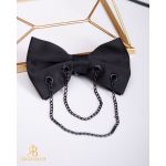 Papion de bărbați, cu lanturi metalice, negru, pentru camasa - PP280