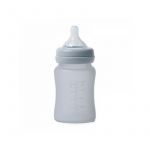 Bo Jungle - Biberon cu indicator temperatura , sticla acoperita de silicon, 150 ml Gri