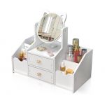 Organizator cosmetice cu Oglinda, 2 sertare, 4 compartimente, 40 x 20 x 33 cm