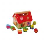 Casuta din lemn si cuburi 2044 Ecotoys