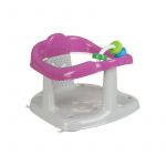 Scaun baie, MyKids, Panda, Cu margini rotunjite, 30x30x25 cm, 7 luni+, Gri/Roz