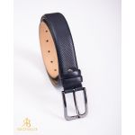 Curea din piele bleumrin cu model, catarama metalica- CP446