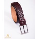 Curea din piele model impletit, catarama metalica- CP445
