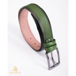 Curea din piele verde, catarama metalica- CP434