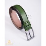 Curea din piele verde, catarama metalica- CP453
