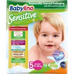 Scutece Babylino Sensitive N5 11-16 kg/18 buc