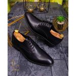 Pantofi Business, cu siret, din piele naturala mată - P1253