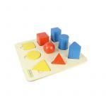 Joc sortator, educativ cu forme si corpuri geometrice, din lemn, +2 ani, Masterkidz