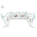 Aparatoare pentru patut, MimiNu, Din bumbac certificat Oeko Tex Standard 100, 180x30 cm, Cu panglici, Lulu Natural