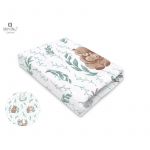 Cearceaf cu elastic, MimiNu, Pentru patut 140X70 cm, Din bumbac certificat Oeko Tex Standard 100, Lulu Natural