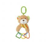 Lorelli Toys - Jucarie multifunctionala Ursulet Cu zornaitoare, Cu forme geometrice, 20 cm din Plus