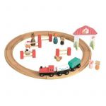 Egmont toys - Tren din lemn Circuit , Cu figurine