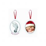 Pearhead - Rama foto Baby's First Christmas Rama ovala, Cu amprenta din cerneala