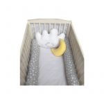 Aparatori laterale protectii pat cu bumper 140x70 cm Deseda Somn usor puisor gri