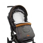Sac termic de iarna, Sensillo, Calduros, Impermeabil, Polar, Compatibil cu saniute si carucioare, 95x40 cm, Alb/Gri