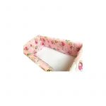 Aparatori laterale protectii pat 140x70 cm Deseda Maxi Ursuleti cu albine pe roz